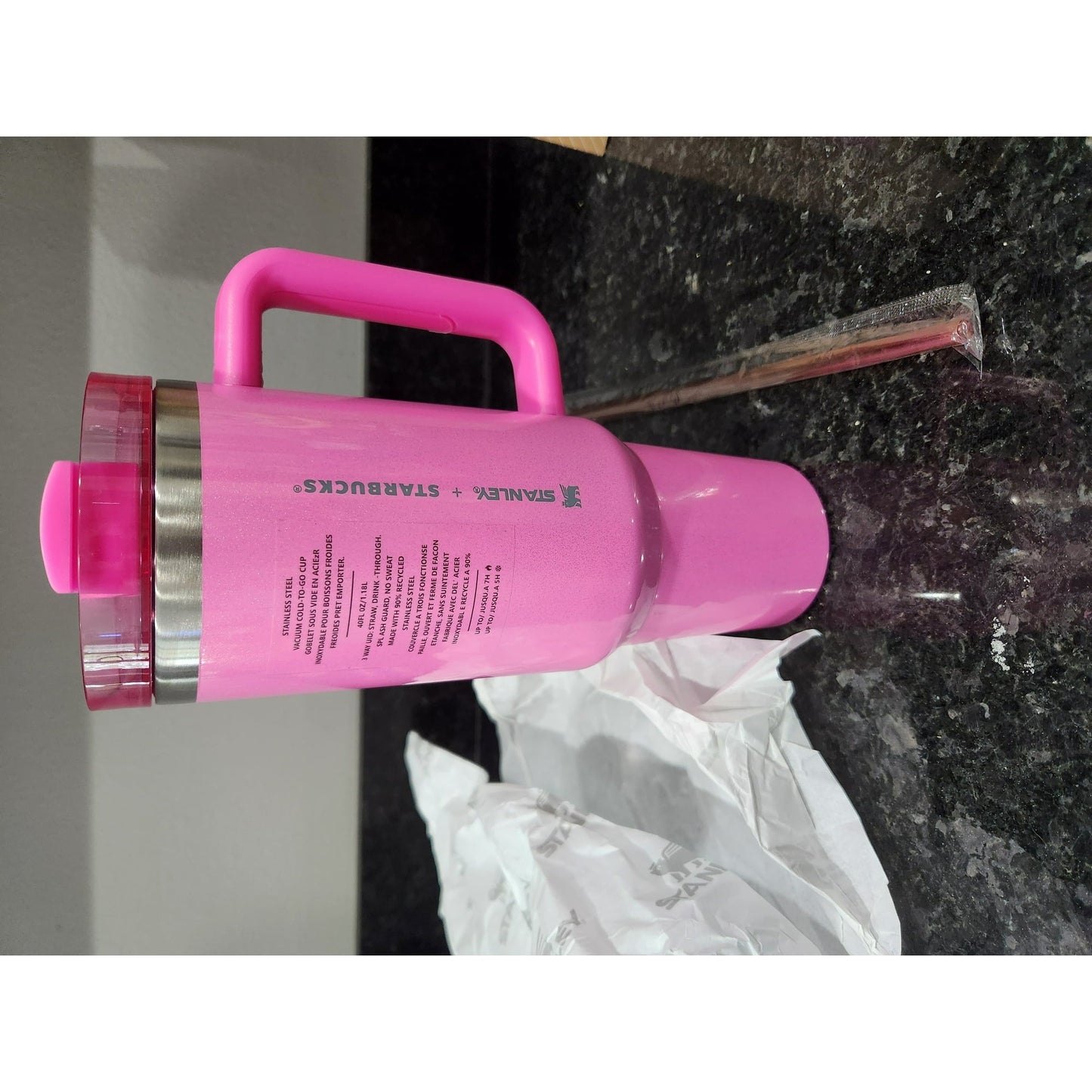 Stanley X Starbucks 2023 Holiday Collab 40 oz Pink Tumbler Mug