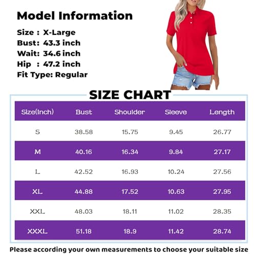 Summer Tops,My Orders Placed Recently by Me Polo Shirts for Women Shirts for Women Trendy Summer Womens Athletic Tops Blouses for Women Dressy Casual Red White and Blue Shirts for Women（Ac-Pink，XXXL）