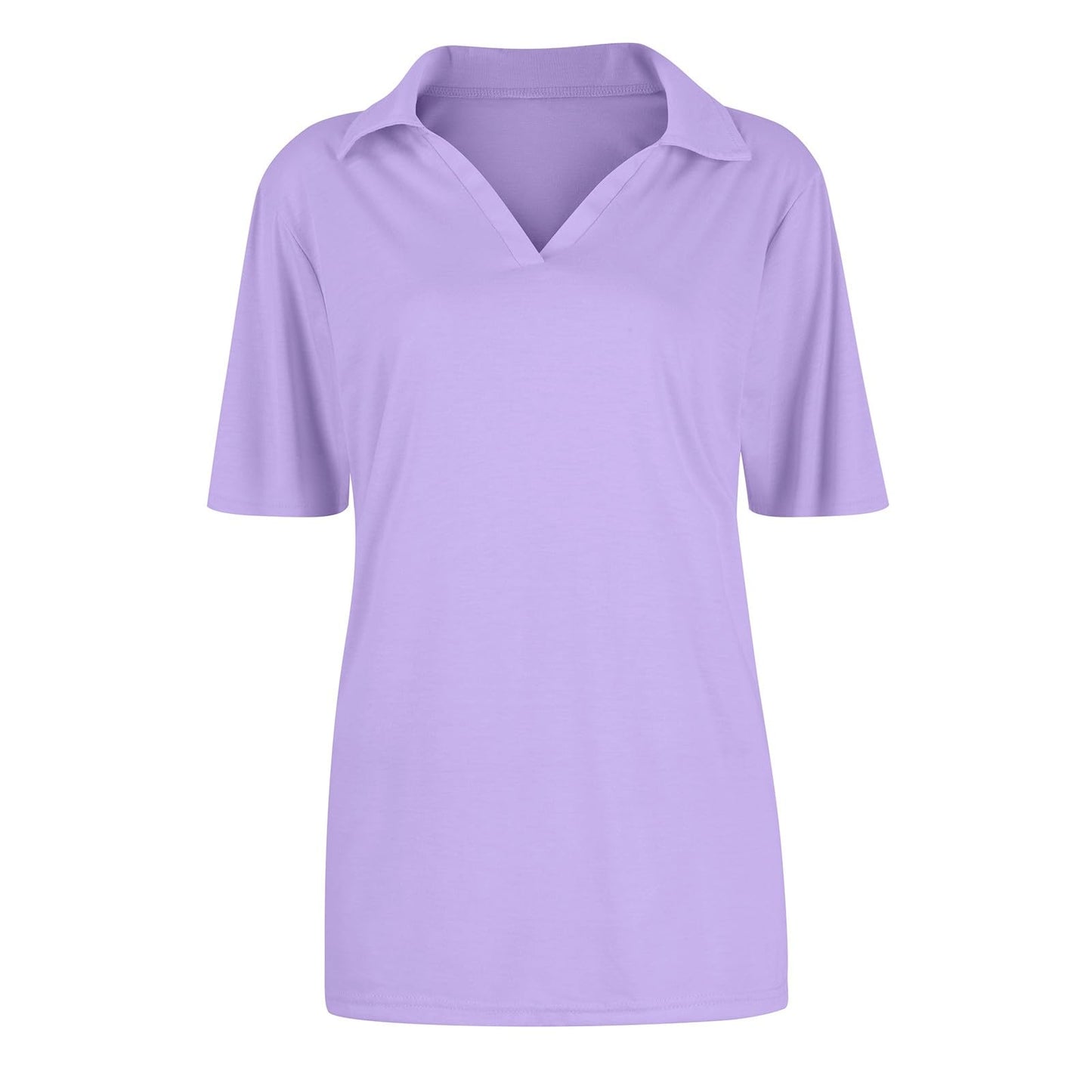 Womens Short Sleeve Tops Collared V Neck Polo Shirts Summer Work Tunic Tops to Wear with Leggings Dressy Blouses 2024 Womens Polo Shirts Short Sleeve Tunic Tops for Women Loose Fit Dressy, Purple