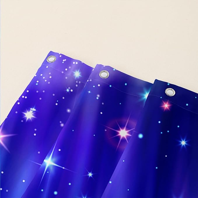 AILONEN Mermaid Shower Curtain for Bathroom,Blue Mermaid Star Girls Kids Bath Curtain 60" W*72" H,Beautiful Mermaid Decorative Waterproof Curtain with 12 Plastic Hooks