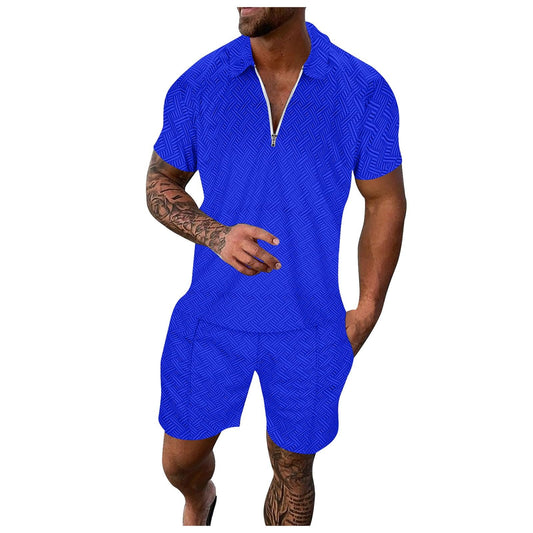 YWASYA men's sweatsuits,vacation outfits for men,Men Short Sets Outfits 2 Piece Casual Short Sleeve Golf Polo Shirts for Men and Shorts Beach Outfits Men's Tracksuits