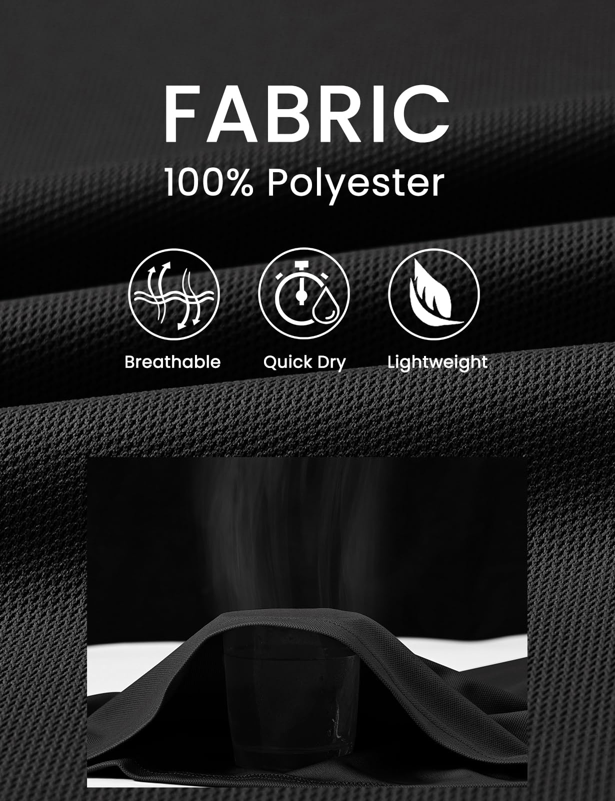 Rdruko Men's Golf Shirts Short Sleeve Moisture Wicking Performance Polo Shirts Button-Down UPF 50+ Tennis Tshirts (Black, US L)