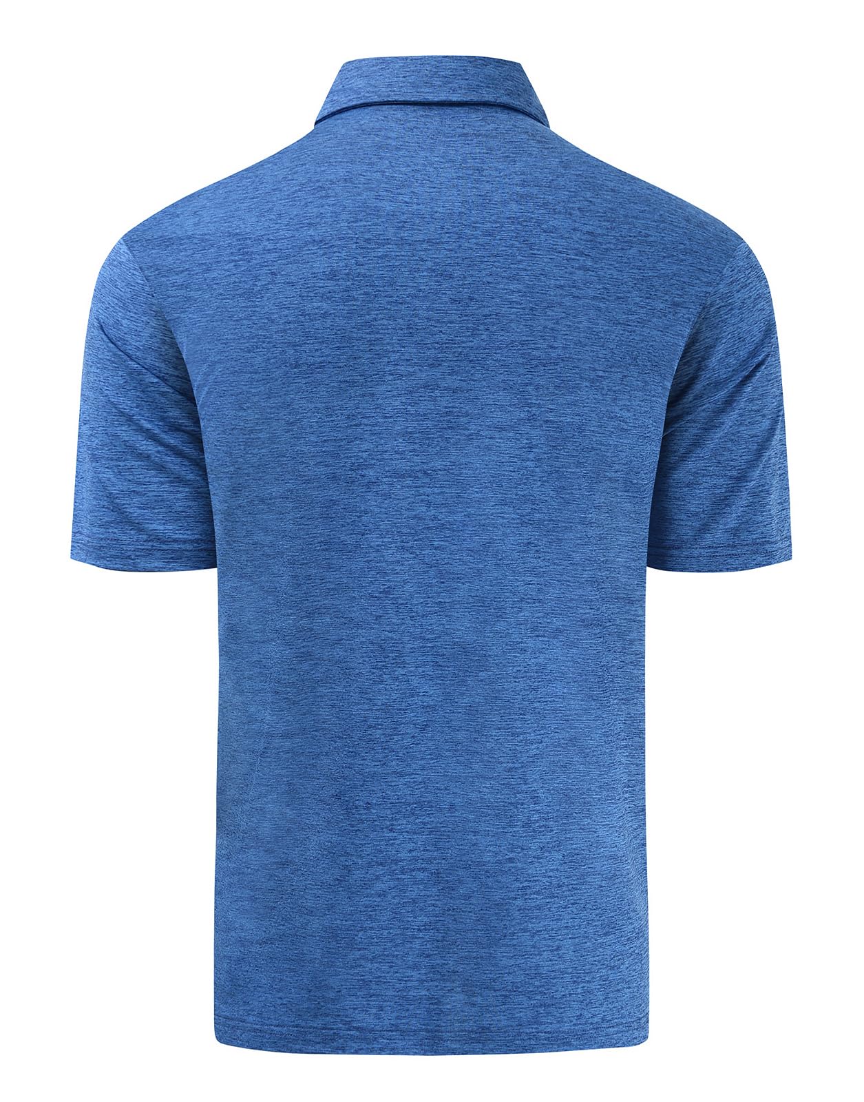 Fabugi Mens Golf Shirts Dry Fit Short Sleeve Casual Performance Striped Collared Polo Shirts for Men Blue Large